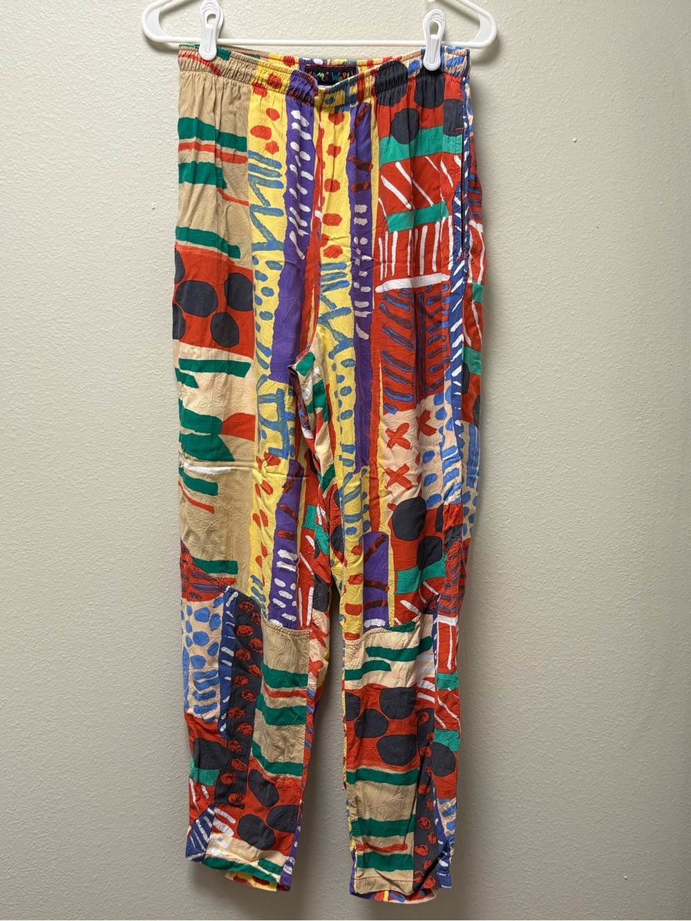 Vintage Jams World Pants Women’s Medium M Colorful Abstract Artsy Print Retro